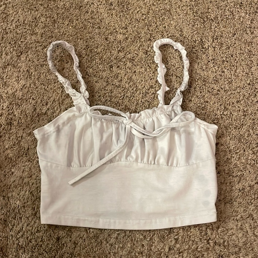 White, cropped, tank top